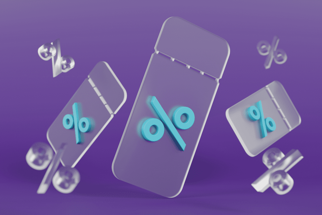 Imagen de rectángulos traslúcidos en fondo morado.